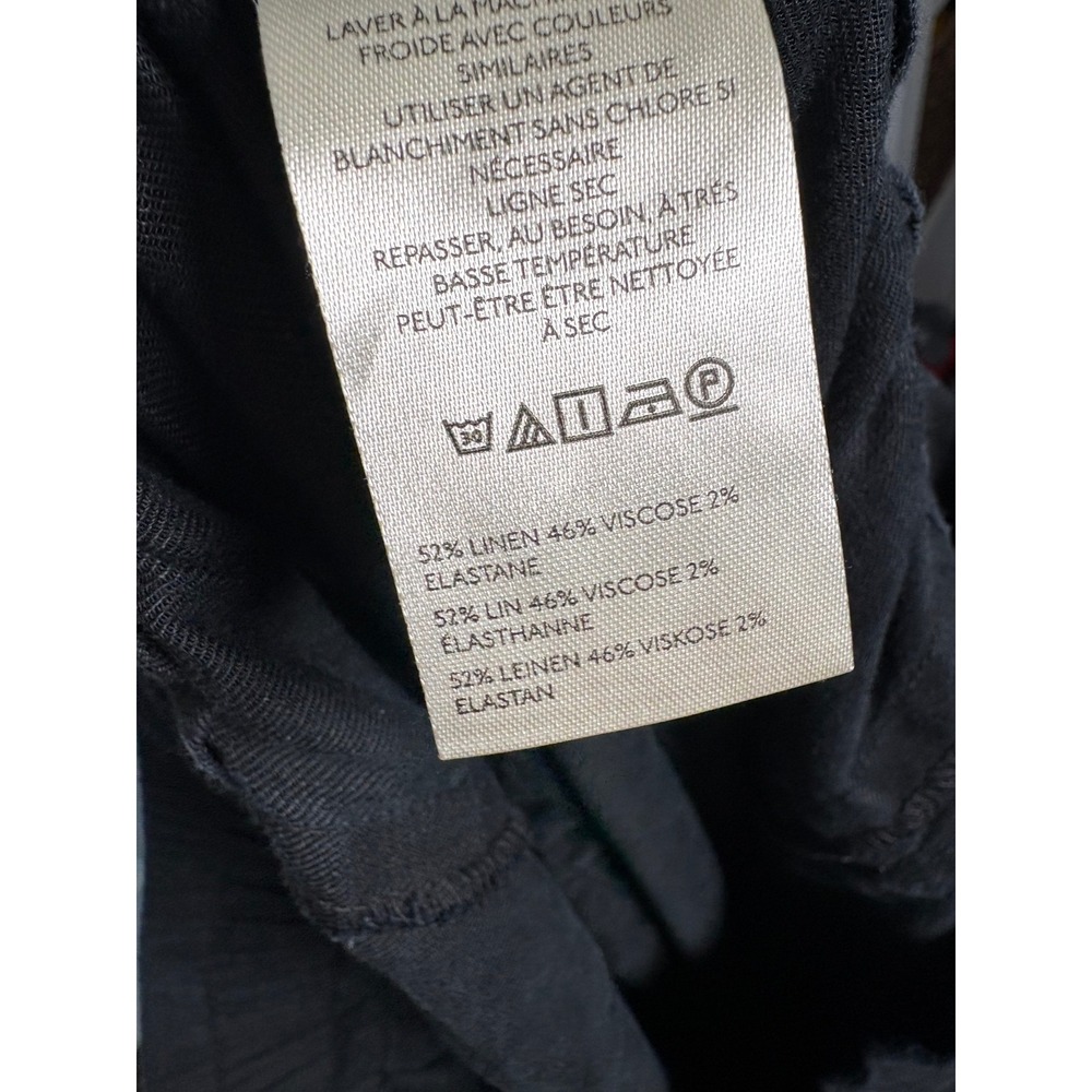 Frank & Eileen Jameson Navy Blue Cotton Flax Jogger Pants Size 4 - Picture 5 of 5